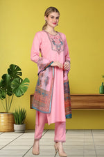 Divine Pink Color Rayon Fabric Casual Suit