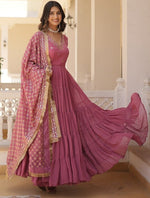 Striking Pink Color Georgette Fabric Gown