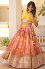 Beautiful Mustard Color Silk Fabric Designer Lehenga