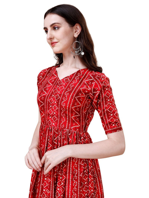 Pretty Red Color Viscose Fabric Designer Kurti