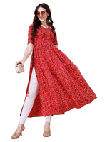 Pretty Red Color Viscose Fabric Designer Kurti