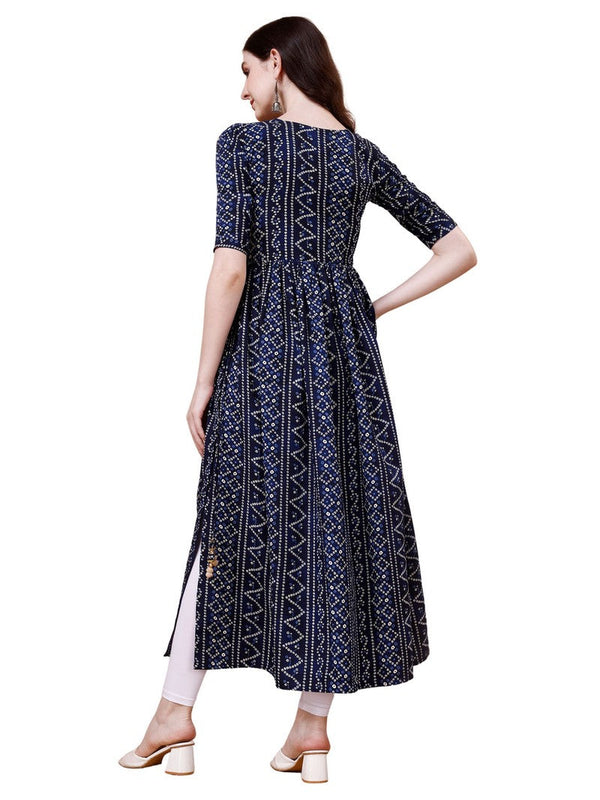 Pretty Navy Blue Color Viscose Fabric Designer Kurti