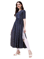 Pretty Navy Blue Color Viscose Fabric Designer Kurti