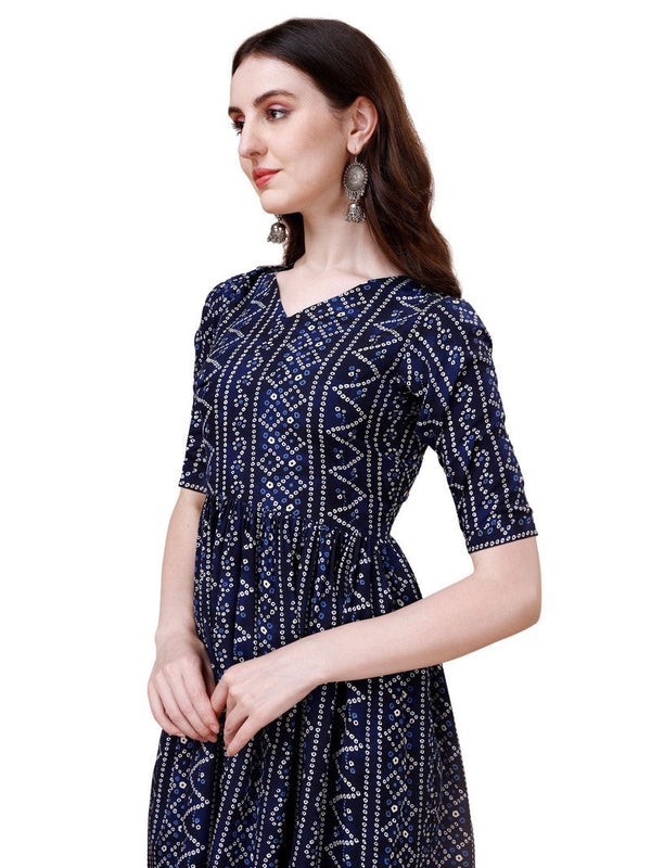 Pretty Navy Blue Color Viscose Fabric Designer Kurti