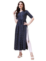 Pretty Navy Blue Color Viscose Fabric Designer Kurti