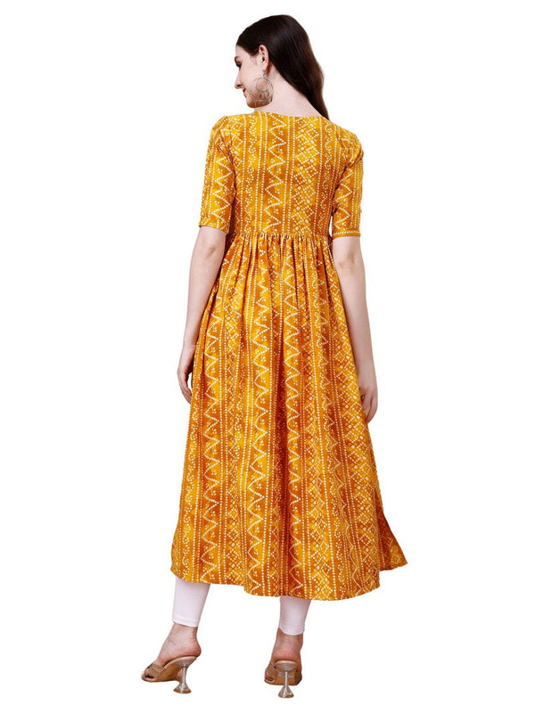 Pretty Yellow Color Viscose Fabric Designer Kurti