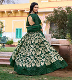 Lovely Green Color Tussar Fabric Party Wear Lehenga