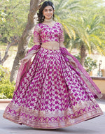 Lovely Magenta Color Viscose Fabric Party Wear Lehenga