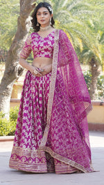 Lovely Magenta Color Viscose Fabric Party Wear Lehenga