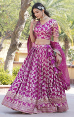 Lovely Magenta Color Viscose Fabric Party Wear Lehenga