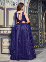 Lovely Blue  Color Georgette Fabric Party Wear Lehenga