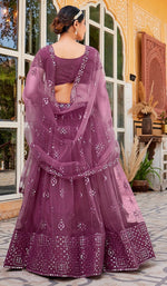 Lovely Wine Color Net Fabric Party Wear Lehenga