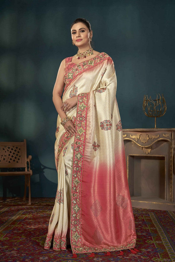 Beauteous Multi Color Silk Fabric Partywear Saree