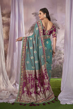 Beauteous Voilet Color Banarasi Fabric Partywear Saree