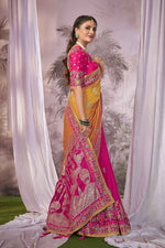 Beauteous Pink Color Banarasi Fabric Partywear Saree