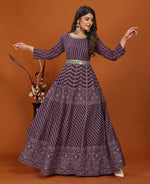 Striking Wine Color Georgette Fabric Gown