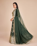 Lovely Green Color Georgette Fabric Party Wear Lehenga