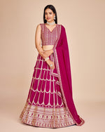 Lovely Pink Color Georgette Fabric Party Wear Lehenga