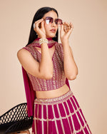 Lovely Pink Color Georgette Fabric Party Wear Lehenga