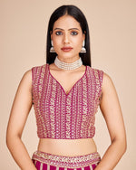 Lovely Pink Color Georgette Fabric Party Wear Lehenga