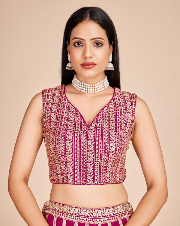 Lovely Pink Color Georgette Fabric Party Wear Lehenga