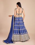 Lovely Blue Color Georgette Fabric Party Wear Lehenga