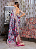 Beauteous Grey Color Jacquard Fabric Casual Saree