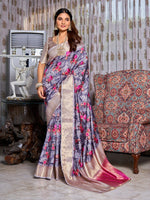 Beauteous Grey Color Jacquard Fabric Casual Saree