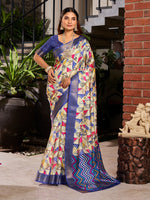 Beauteous Blue Color Jacquard Fabric Casual Saree