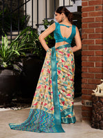 Beauteous Teal Color Jacquard Fabric Casual Saree