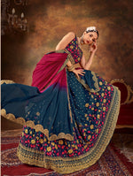 Beautiful Teal Color Georgette Fabric Party Wear Lehenga