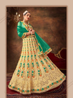 Beautiful Cream Color Net Fabric Party Wear Lehenga