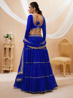 Lovely Blue Color Georgette Fabric Party Wear Lehenga