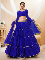 Lovely Blue Color Georgette Fabric Party Wear Lehenga