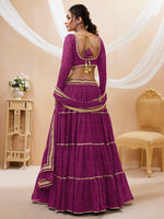 Lovely Purple Color Georgette Fabric Party Wear Lehenga