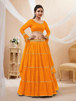 Lovely Yellow Color Georgette Fabric Party Wear Lehenga