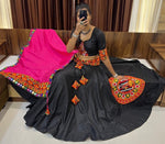 Lovely Black Color Cotton Fabric Party Wear Lehenga