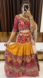 Lovely Multi Color Cotton Fabric Party Wear Lehenga