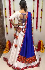 Lovely White Color Cotton Fabric Party Wear Lehenga