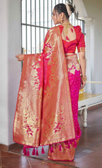 Beauteous Pink Color Banarasi Fabric Partywear Saree