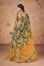 Amazing Yellow Color Georgette Fabric Party Wear Lehenga