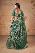 Amazing Green Color Georgette Fabric Party Wear Lehenga