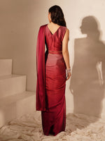 Pretty Maroon Color Imported Fabric Readymade Saree