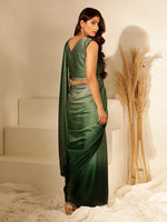 Pretty Green Color Imported Fabric Readymade Saree