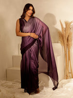 Pretty Wine Color Imported Fabric Readymade Saree