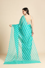 Lovely Turquoise Color Chiffon Fabric Designer Sarees