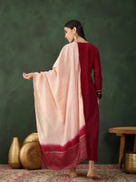 Angelic Red Color Chinon Fabric Designer Suit