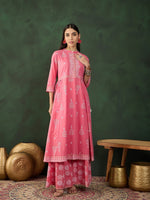 Angelic Pink Color Chinon Fabric Designer Kurti