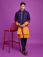 Impressive Voilet Color Rayon Fabric Mens Kurta