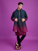 Impressive Green Color Rayon Fabric Mens Kurta